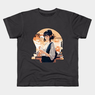 Tea Time Girl T-Shirt Kids T-Shirt